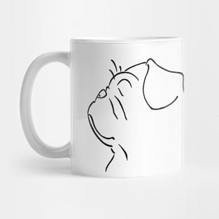 Pug silhouette outline Mug